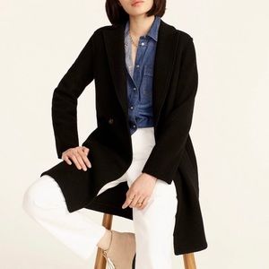 NEW J.Crew Daphne black topcoat in Italian boiled wool